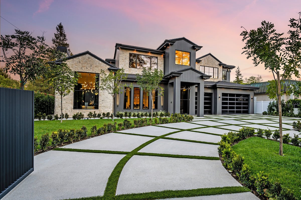 A family home with a well-manicured lawn